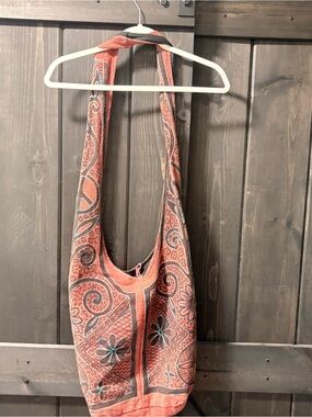 Embroidered Boho Shoulder Bag in Terracotta